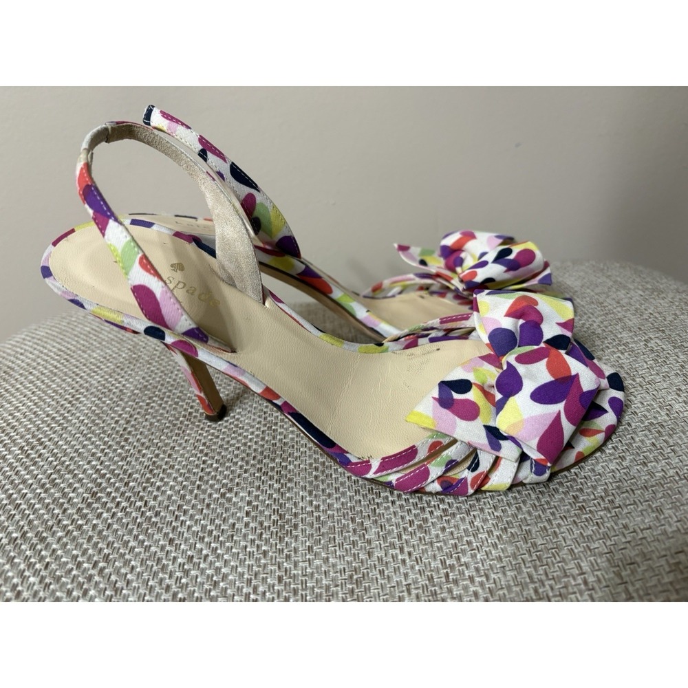 Rare Kate Spade Lourdes Multicolor Heart Heels Strappy Stiletto Size 7 - Picture 6 of 14